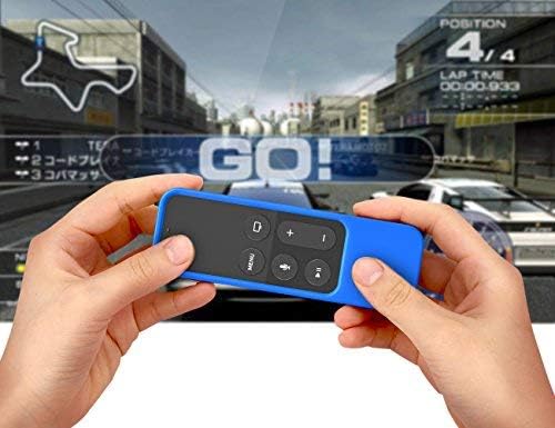 MoKo Silicone Case Compatible with Apple TV 4K/4th Gen Remote, [2 Pack] Lightweight Non-Slip-Grip & Secure Protective Cover Compatible with Apple TV 4K Siri Remote Controller - Blue + Green