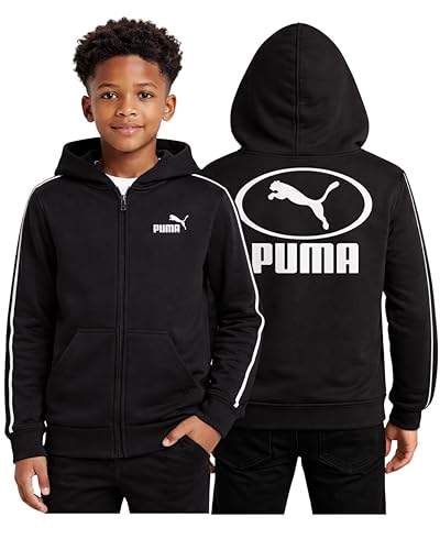 Sweat à capuche zippé pour garçons PUMA polaire confortable veste sport