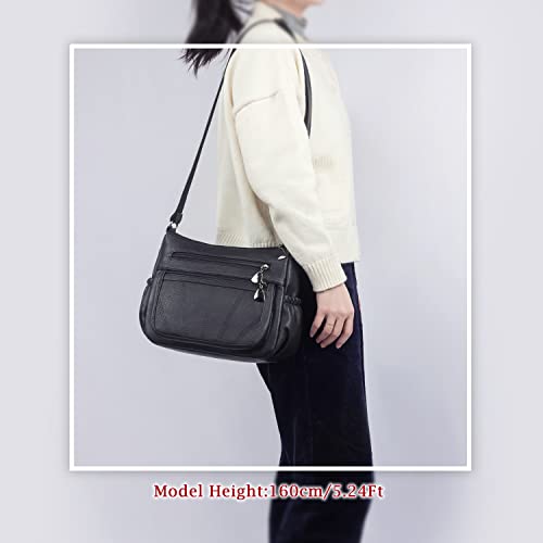 Crossbody Purse for Women Ladies Soft PU Leather Shoulder Bag Medium Roomy Handbag Fashion Tote Top Handle Satchel2