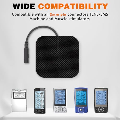 TENS Unit Pads Replacement Pads for TENS Unit Electrode Pads Electrodes for TENS Unit Muscle Stimulator Pads 2"x2", 24PCS Stim Pads for AUVON TENS Unit Electrode Pads/TENS 7000 Replacement Pads