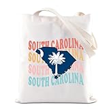 【Material】: This canvas bag is made of cotton material, which is sturdy sewing, resistant to deformation and tearing, soft and durable. And has a certain waterproof effect, can be used for a long time. 【Product Size】The tote bag stands at 14.9inches ...