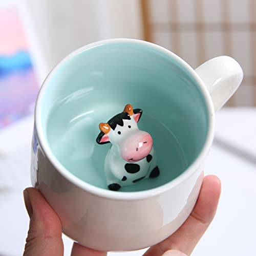 NymphFable 3D Taza Vaca Taza Te 360ml Taza Cafe Taza Animal con Mango Regalo Cumpleaños Original y Gracioso
