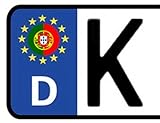 portugal auto fahren  2x Kennzeichen Aufkleber PORTUGAL Nummernschild Sticker (ca.2 cm)