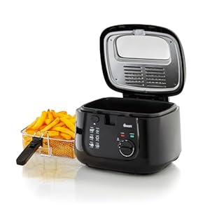 Swan SD6080BLKN 2.5 Litre Deep Fat Fryer with Viewing Window, Adjustable temperature controls, Easy Clean, 1800W, Black