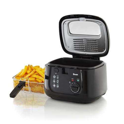 Swan SD6080BLKN 2.5 Litre Deep Fat Fryer with Viewing Window, Adjustable temperature controls, Easy Clean, 1800W, Black