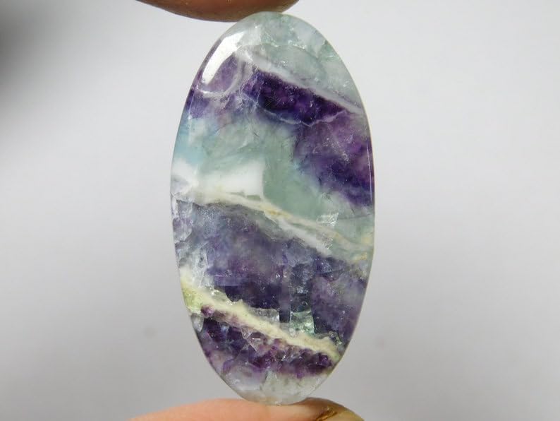 Fluorite naturelle pierre gemme lâche ovale 39x20mm pour bague et collier DIY - 7