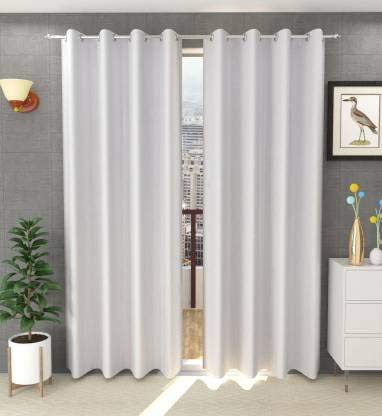 Parda Sansar Polyester Solid Crushed Texture Door Curtains, 7 feet (213 cm), White, Pack of 2 (B0913GBY1K) Amazon Price History, Amazon Price Tracker