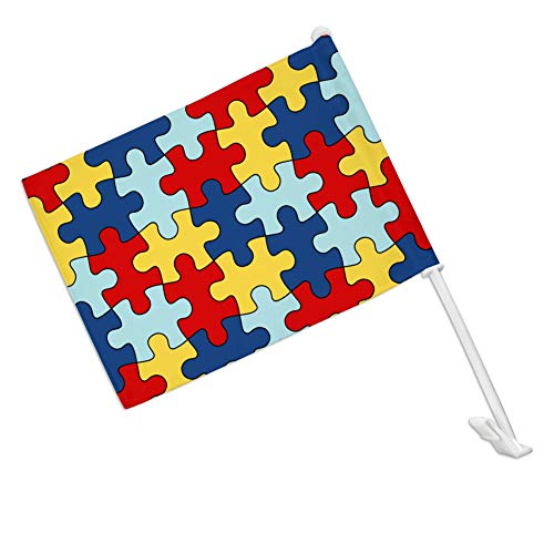 GRAPHICS & MORE Autism Awareness Diversity Puzzle Pieces Car Truck Flag with Window Clip On Pole Holder