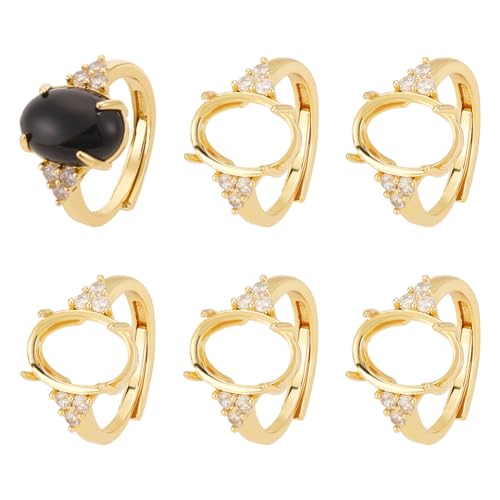 Bases de anillo de circonita cúbica ajustables para talleres de joyería DIY 2