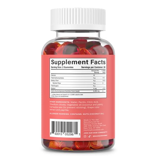 Mommy Knows Best Fiber Gummies for Women, Pregnancy & Postpartum Digestive Support, Sugar Free Gummies, Fiber Supplements, Plant Based Prebiotic Fiber, Fiber Gummy, Mixed Fruit Flavor, 60 Count - Image 7