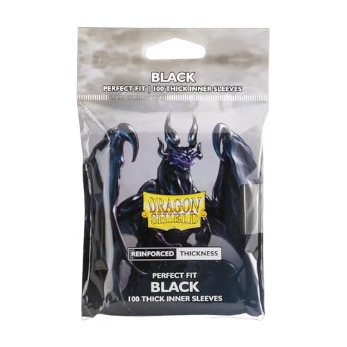 Image of Dragon Shield - Standard Perfect Fit Thick Inner Sleeves - (100 Sleeves) - Black