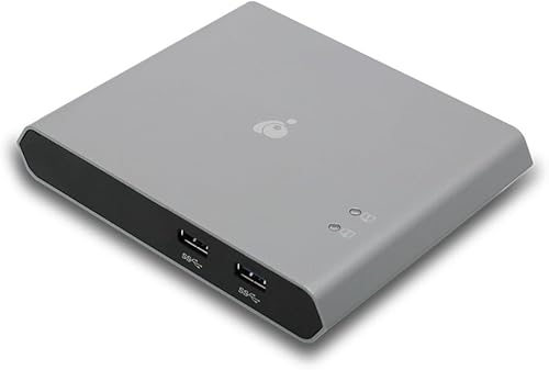 KVM USB-C de 2 puertos - IOGEAR 2 dispositivos USB-CThunderbolt 3 - 2 USB 3.1, hasta 5Gbps - 4k 30Hz - Entrega de energía 75W - Plug n Play - TAA -