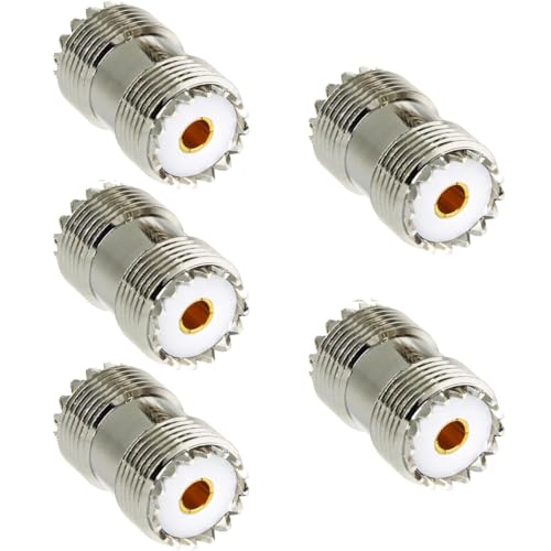 Greluma PL-259 UHF-Buchse auf UHF-Buchse, Koaxialkabel-Adapter SO-239 UHF, Doppelbuchse, 5 Stück