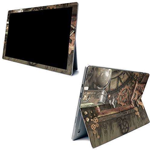 Image of MightySkins Carbon Fiber Skin for Microsoft Surface Pro 7 - Steam Punk Room | Textured Carbon Fiber Finish | Easy to Apply, Remove, and Change Styles | Made in The USA