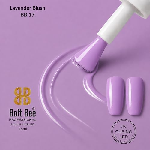 Image of Bolt Bee Lavender Blush Color Gel Nail Polish Soak Off UV Gel DIY at Home 15ML Manicure Salon Nail Art