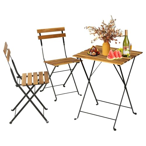 Table de bistrot et 2 chaises gain de place pour petit balcon