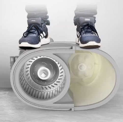 JUNYFFF Wischmopp Set Mit Eimer, 2 in 1 Bodenwischer Komplett Set Mit 3 Microfaser Moppkopf Und Teleskopstiel, Einziehbarer Wischmopp Mit Auswringfunktion Für Alle Hartböden,Blau – Bild 7