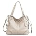 zency Genuine Leather Handbag Hobo Women BEIGE