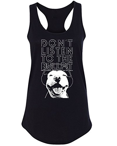 Arm The Animals Womens Don't Listen to The Bullpit Pit Bull Tank (Medium, Black)
