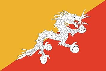 Bhutan Flag 3ft x 2ft Medium - 100% Polyester - Metal Eyelets - Double Stitched by Perfectflags