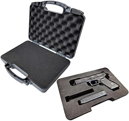 Cedar Mill Fine Firearms Professional Display Package | TSA Approved Hard Gun Pistol Case- Air Force Gray with Premium Custom EVA foam