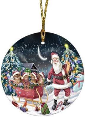 Let It Snow Abyssinian Cat Round Flat Ornament - Pet Decorative Hanging Ornaments for Christmas X-mas Tree Decorations - 2.75" Round Ceramic Christmas Ornament POR1454