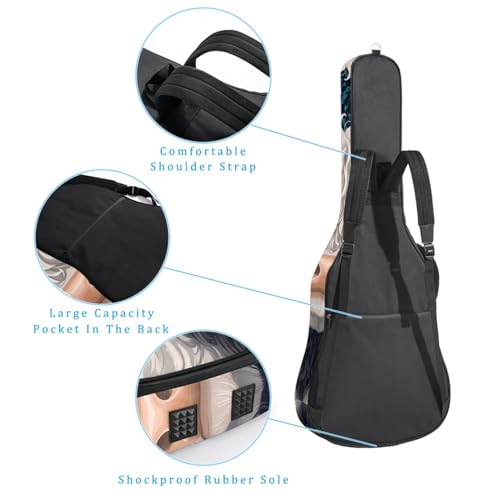 Housse guitare basse imperméable avec sangle dos et 2 poches - 3