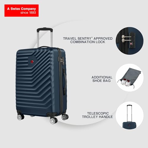 Image of WENGER, Trayn Plus, Medium Hardside Suitcase, 68 litres, Navy, 653945, Swiss Designed