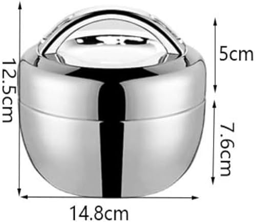 Miniatura 2 de Lonchera de acero inoxidable, lonchera aislada de 2 capas para alimentos calientes, lonchera portátil de 1 litro, contenedor aislado de acero
