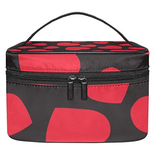 Trousse de maquillage coeurs rouges pour éviter le désordre de voyage