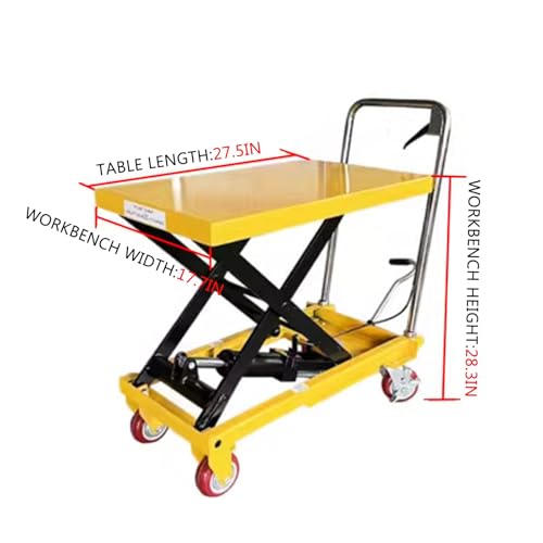 Carrello elevatore idraulico da 350 libbre, design a doppia forbice con 4 ruote, Transpallet per la movimentazione dei materiali e il trasporto, carrello elevatore pesante
