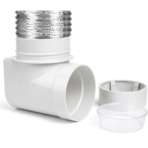 Dryer Vent Connector Kit - 90 Degree Dryer Vent Hose Connector for Tight Spaces, Space Saving Dryer Vent Elbow - DIY Toolless Design with Airtight Seal - STV-90 by Ziggurat Products