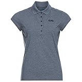 Besonders hoher Tragekomfort Odlo Damen Kumano Kurzarm Polo Shirt, Blue Wing Teal Melange, M EU