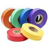 Lichamp 6 Pack Colored Electrical Tape Waterproof, 3/4 in x 66ft, Industrial Grade UL/CSA Listed High Temp Electrical Tape Colors Electric Super Vinyl, 0675C1