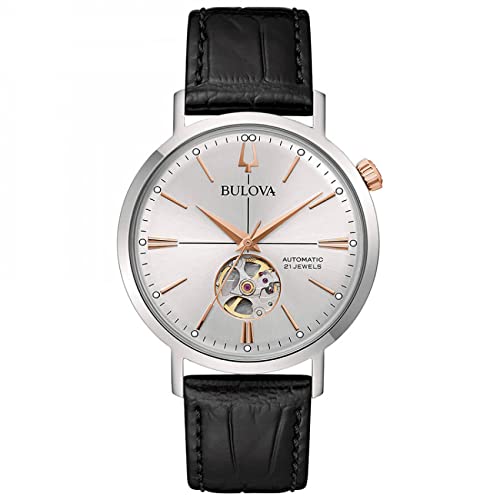 Reloj mecánico hombre Bulova Aerojet trendy cód. 98A289, Correa