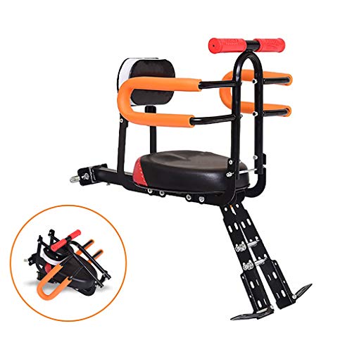 Fantastic Prices! ELSP Foldable Front Mount Child Bicycle Seat with Adjustable Pedal and Support Bac...