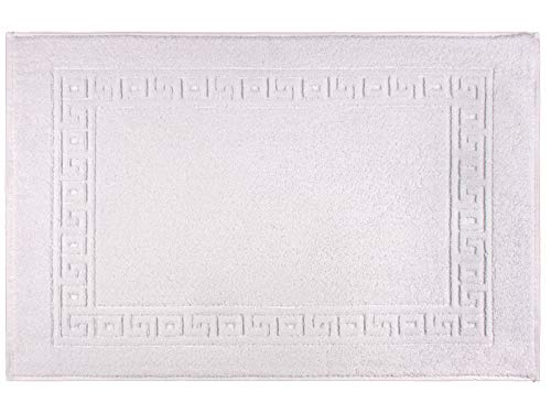 REVITEX - Alfombra baño Lola, de Rizo 100% algodón, Color Blanco, 1 Pieza de 50x80, Muy Absorbente y fácil de Lavar a máquina, Textura como una Toalla, Muy Suave Cover
