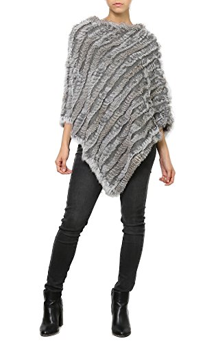 Poncho de piel de conejo ideal para cenas elegantes y paseos de invierno 4