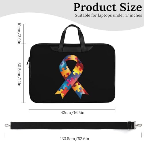 Autism Awareness Ribbon Laptop Tote Bag Waterproof Computer Carrying Case Business Office Briefcase2
