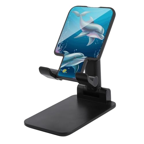 Support de téléphone pour bureau pliable motif dauphin et poisson universel