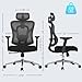 Logicfox Ergonomic Mesh Office Chair, High Back Desk Chair with Adjustable Headrest, 3D Armrests, Adaptive Thoracic Support & 3D Lumbar Support, Home Swivel Computer Chair with Tilt Function