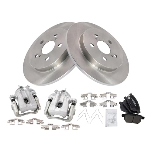 Image of TRQ Rear Brake Pad & Rotor Kit Ceramic Compatible with 2010-2015 Toyota Prius