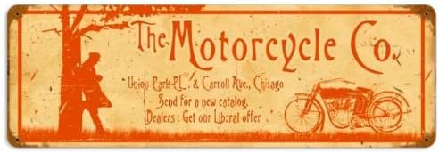 Past Time Signs V981 Motorcycle Company Motorcycle Vintage Metal Sign