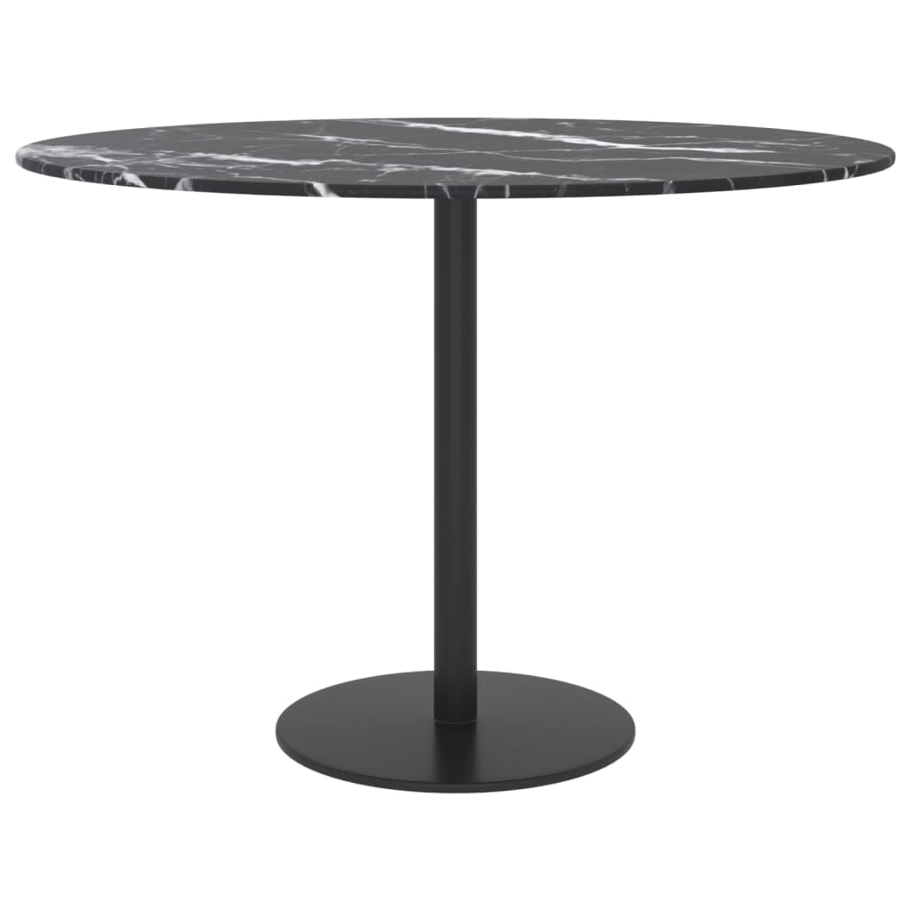 Plateau de table en verre trempé rond pour table à manger, table basse ou table de jardin, facile à nettoyer, noir, 60 x 0,8 cm