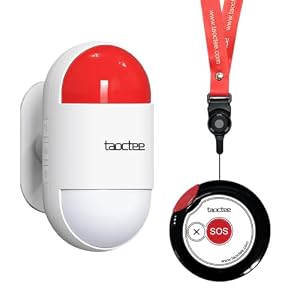 Panic Button Alarm for Security Emergency Remote Panic Alarm Siren for Home Strobe Siren,Lightweight and Compact Button with Lanyard,Emergency Alert System for House Business Shop(Battery/USB)