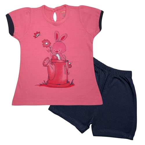 Image of LuvLap Baby Girls Regular Fit 100% Cotton Half Sleeves Girls Top CoSet Pack of 2