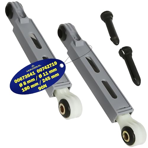 Kit Reparación Amortiguador Lavadora - Orificio Ø 8 mm y Ø 11 mm - Resistencia 90N – 00673541 673541 00742719 742719 para Bosch para Siemens - Garantía de 10 Años - MONTERAL