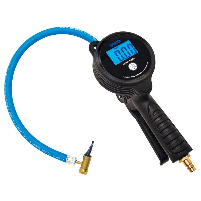 Manometro per pneumatici a mano Airstar, conforme a norma DIN, con connettore rapido DN 7,2. EWO