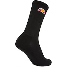 ellesse Tisbi Mens Sports Fashion Training Crew Socks Black 3 Pack