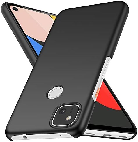 ORNARTO Hülle für Pixel 4a(4G), Ultra Dünn Schlank Anti-Scratch FeinMatt Einfach Handyhülle Abdeckung Stoßstange Hardcase für Google Pixel 4a(4G)(2020) 5,8 Zoll Schwarz